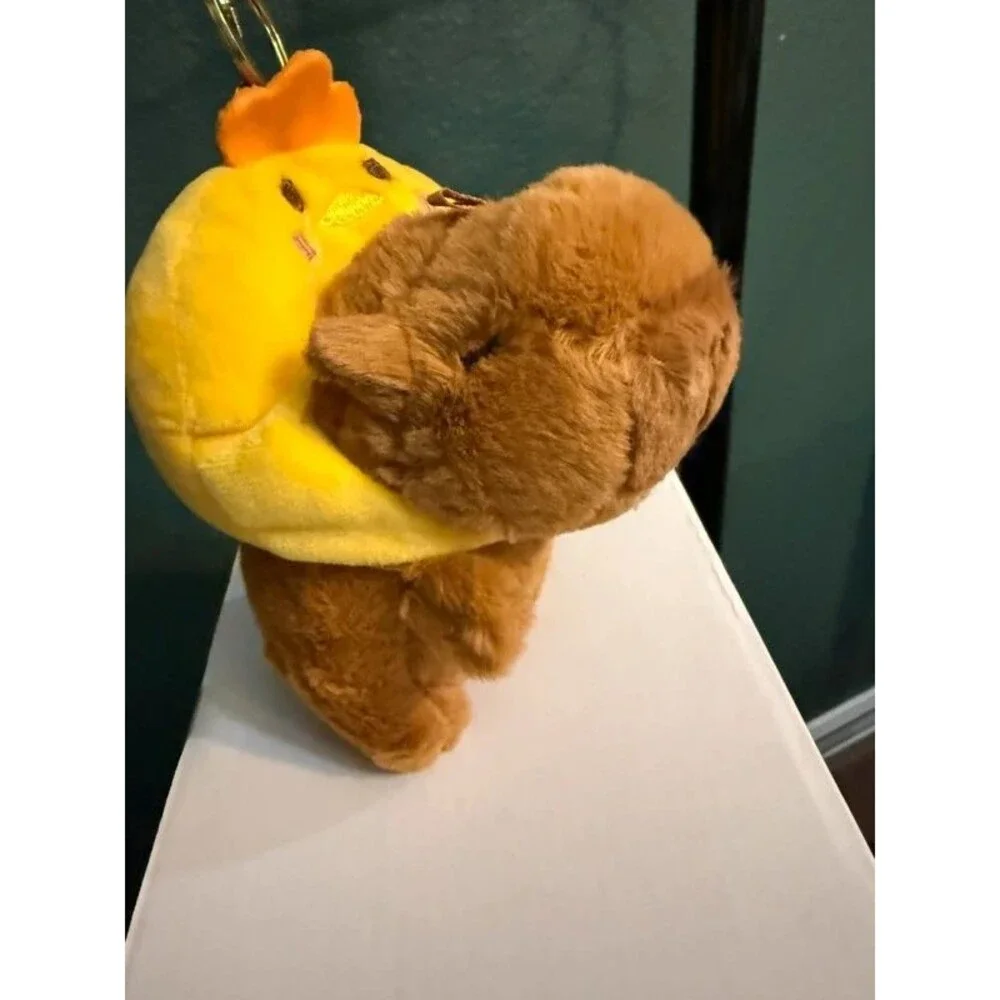 Capybara Plush Purse Charm Keychain | Chick Hat | NWT